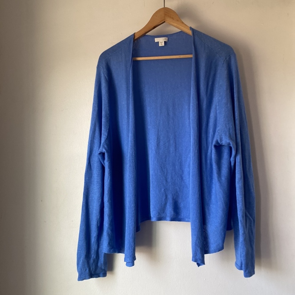 J.Jill XL Tall Linen Blend Open Front Cardigan